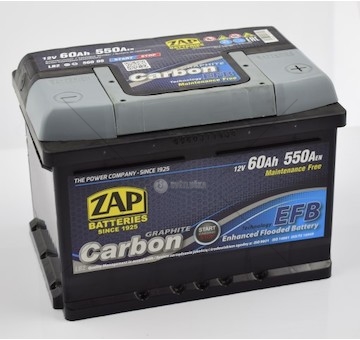 AUTOBATERIE 12V 60AH 550A EFB P+ ZAP 56008-ZAP (242×175×175)