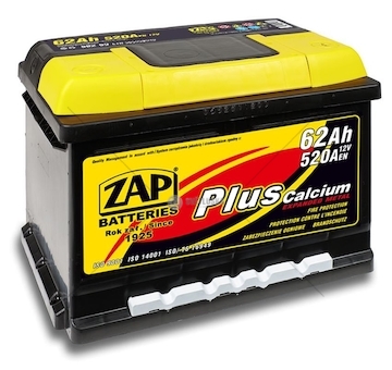 AUTOBATERIE 12V 62AH PLUS 520A L- ZAP 56258-ZAP (242×175×175)