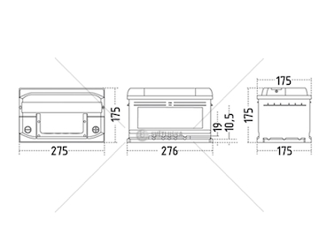 AUTOBATERIE 12V 72AH 680A PLUS L- ZAP 57258-ZAP (276×175×175)