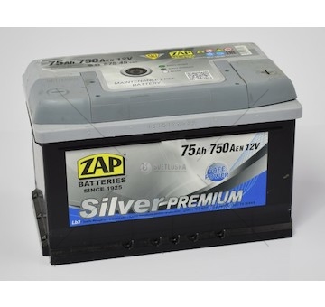 AUTOBATERIE 12V 75AH ZAP 750A SILVER P+ ZAP 57545-ZAP