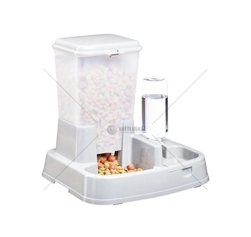 Automatický dávkovač krmiva a vody 2v1 pro domácí zvířata