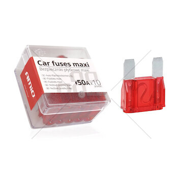 Autopojistky MAXI pouzdro 10ks 50A
