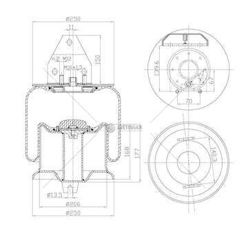 Bellow, air suspension D286/B IVECO E.TECH STRALIS 2° ASSELATO DX GART