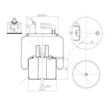 Bellow, air suspension FH 16/FH 400/FM/FMX GART