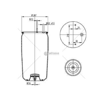 Bellow, air suspension MEMBRANA C292+PIATTO BPW 36 SE PLETA GART