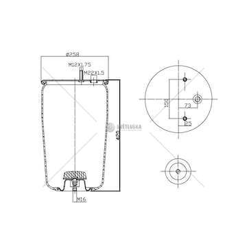 Bellow, air suspension MEMBRANA C293/A+PIATTO BPW 30K COMP. GART
