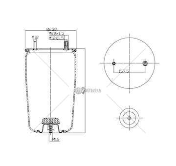 Bellow, air suspension MEMBRANA C293/A+PIATTO BPW 30K SEMICOMP. GART