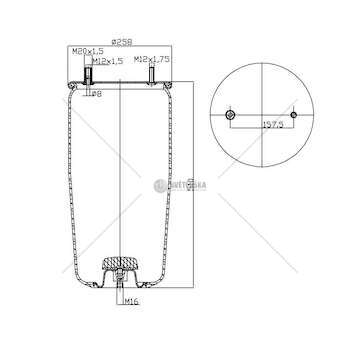 Bellow, air suspension MEMBRANA C293+PIATTO BPW 30 SEMICOMPLETA GART