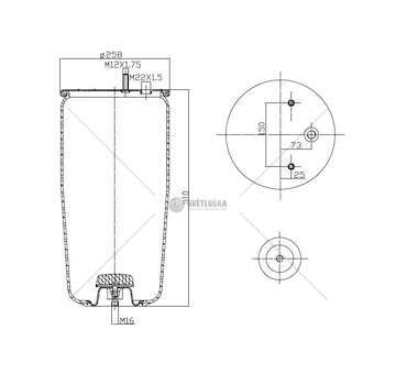 Bellow, air suspension MEMBRANA+PIATTO BPW 30 SEMI-COMPL. GART