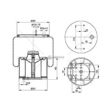Bellow, air suspension MOLLA C292 BPW 36 COMPLETA 12 FORI COMP. GART
