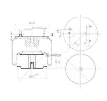 Bellow, air suspension MOLLA C302 DAF POSTERIORE GART