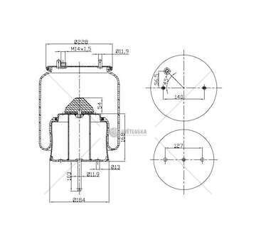 Bellow, air suspension MOLLA D297/A SCANIA BUS POST.SERIE4 GART