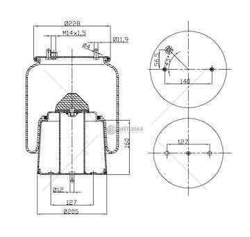 Bellow, air suspension MOLLA D297/B SCANIA BUS POST SERIE 4 GART