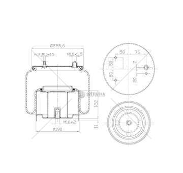 Bellow, air suspension MOLLA P.N. C295/D DAF CF 75-85 XF 95-105 GART