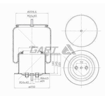 Bellow, air suspension MOLLA P.N. D290/DR IVECO GART