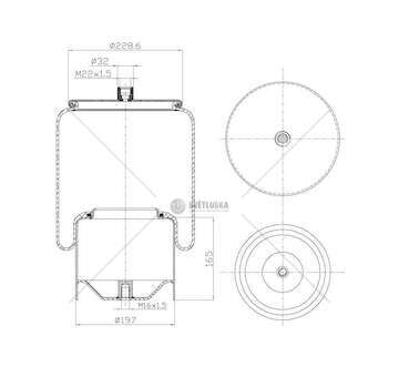 Bellow, air suspension MOLLA P.N. D308/B MERCEDES Actros MP4 GART