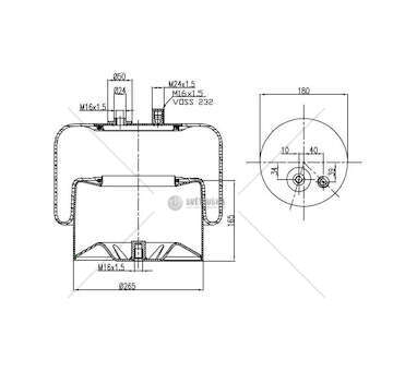 Bellow, air suspension MOLLA PN. C282/C MERCEDES ACTROS GART