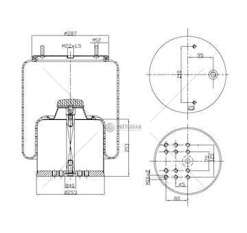 Bellow, air suspension MOLLA PN. C292/B BPW 36-1 COMPLETA GART