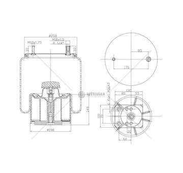 Bellow, air suspension MOLLA PN. C293/A BPW 30K COMPO 30