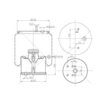 Bellow, air suspension MOLLA PN. C293/A BPW 30K PISTONE ACCIAIO GART
