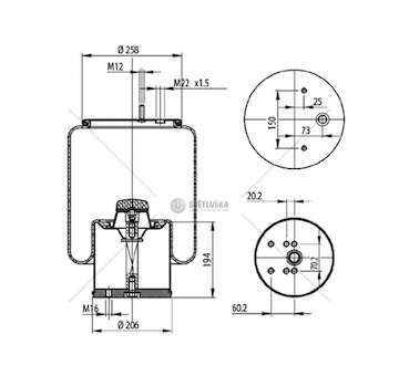 Bellow, air suspension MOLLA PN. C293 BPW 30 COMPLETA METALLO GART