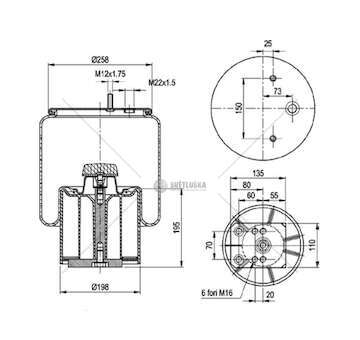 Bellow, air suspension MOLLA PN. C293 BPW 30 PIST.COMPOSITO. GART