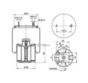 Bellow, air suspension MOLLA PN. C293 BPW 30 PIST.COMPOSITO GART