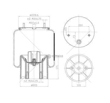 Bellow, air suspension MOLLA PN. C294 MERITOR 2122130 P.GOM GART