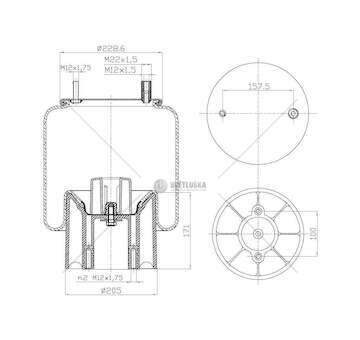 Bellow, air suspension MOLLA PN. C294 MERITOR TAMPONE OMMA GART