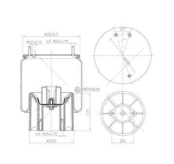 Bellow, air suspension MOLLA PN. C294/R MERITOR ROR N RSION GART