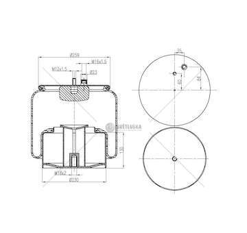 Bellow, air suspension MOLLA PN.C302/B MAN TGA COMPLETA GART