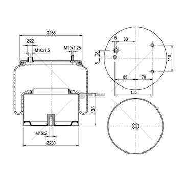 Bellow, air suspension MOLLA PN.C302 DAF POST 1 FORO ETA GART