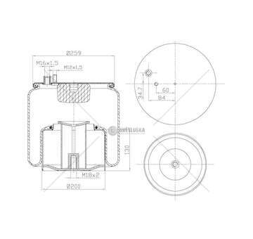 Bellow, air suspension MOLLA PN. C304/M3 MAN TGA COMP POST GART