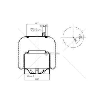 Bellow, air suspension MOLLA PN. C304 MERCEDES ACTROS COMPLETA GART