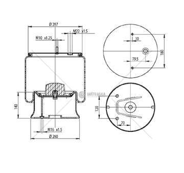 Bellow, air suspension MOLLA PN. D277/B-2F BPW ITALIA I GART