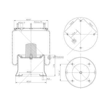 Bellow, air suspension MOLLA PN. D277/C BATTAGLINO BPW ITALIA GART