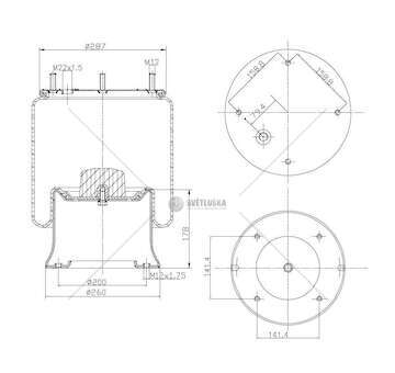 Bellow, air suspension MOLLA PN. D277/D BPW ITALIA BATTAGLINO GART