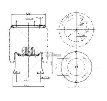 Bellow, air suspension MOLLA PN. D277 DAF CARRO SB3000 RVI GART