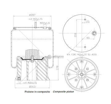 Bellow, air suspension MOLLA PN. D277 SAF COMPLETA CO TO GART