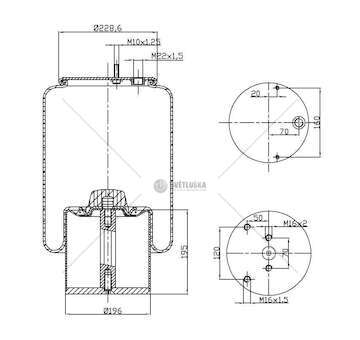 Bellow, air suspension MOLLA PN. D278/F APPL.VARIE CH GART
