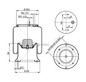 Bellow, air suspension MOLLA PN. D278/H BPW ITAL BATTAGLINO GART