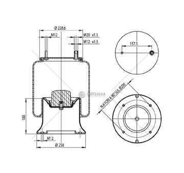 Bellow, air suspension MOLLA PN. D278/H MERITOR-ROR FILETT.METR GART