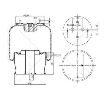 Bellow, air suspension MOLLA PN. D278/M SCANIA 4 ANT NORM. GART