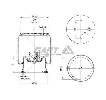 Bellow, air suspension MOLLA PN. D278/S SAF COMPLETA GART