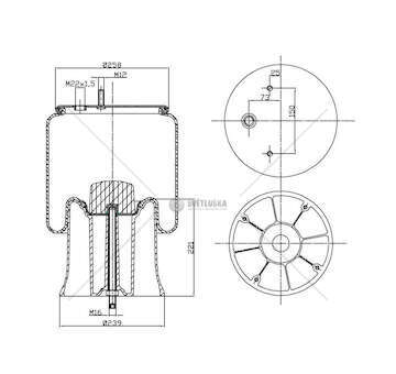 Bellow, air suspension MOLLA PN. D278/S SAF GART