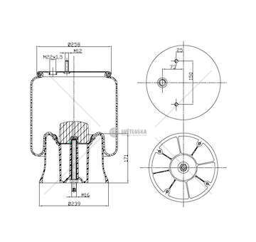 Bellow, air suspension MOLLA PN. D278/S SAF GART