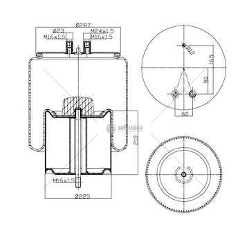 Bellow, air suspension MOLLA PN. D287/C RVI MAGNUM PR MET GART