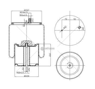 Bellow, air suspension MOLLA PN. D287/C RVI MAGNUM PREMIUMVOLV GART