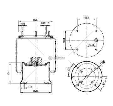 Bellow, air suspension MOLLA PN. D287 CAMPANA GART