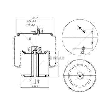 Bellow, air suspension MOLLA PN. D287/E RVI PREMIUM POST GART